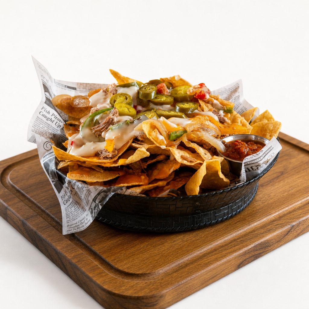 Sandcastle Pork Nachos.
