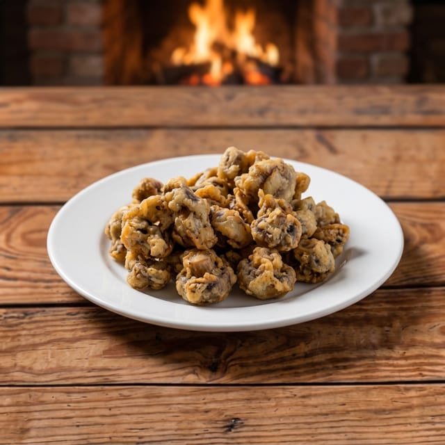 Beer Battered Mushrooms.